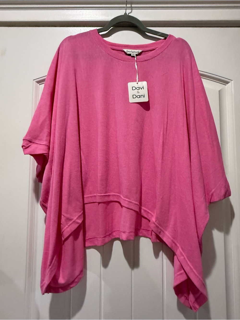 DAVI & DANI Bright Pink Flowing Oversized Tunic